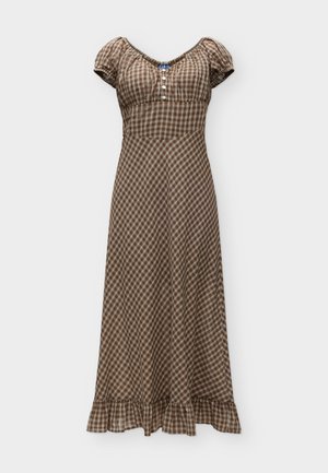 GAP, VNECK MAXI - Μάξι φόρεμα - brown plaid