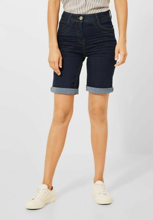 SLIM FIT - Denim shorts - blau