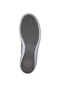 Sole di una scarpa con una superficie in gomma nera testurizzata e un bordo curvo bianco. Il nome del marchio "legero" è visibile al centro.