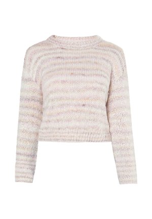 Striktrøje - weiches rosa mehrfarbig