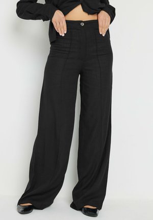 WIDE LEG - Trousers - black