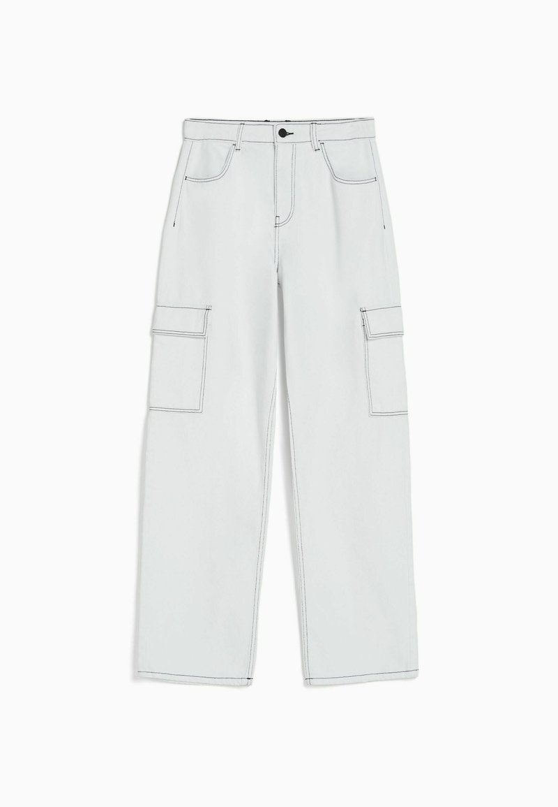 Bershka Straight leg jeans wit Bershka Straight leg jeans wit
