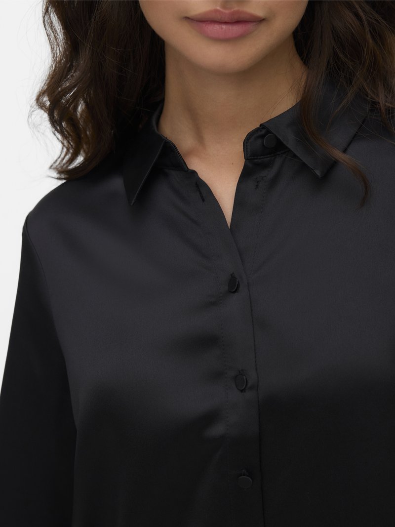 VERO MODA VMERIKA Plain 3/4 Shirt Top Noos – Camicia Donna, Manica Tre Quarti, Colore Nero, Design Danese