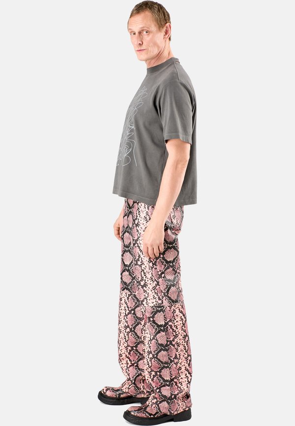 Leather trousers - rosa schwarz4