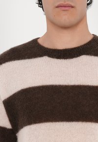CLOSED STRIPE CREW NECK JUMPER - Džemper - espresso brown