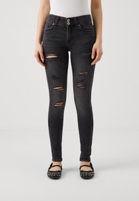 ONLY - ONLBLUSH DESTROYED - Jeans Skinny Fit - washed black Miniaturebillede 1