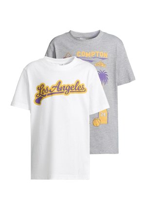 T-shirt con stampa - white heathergrey