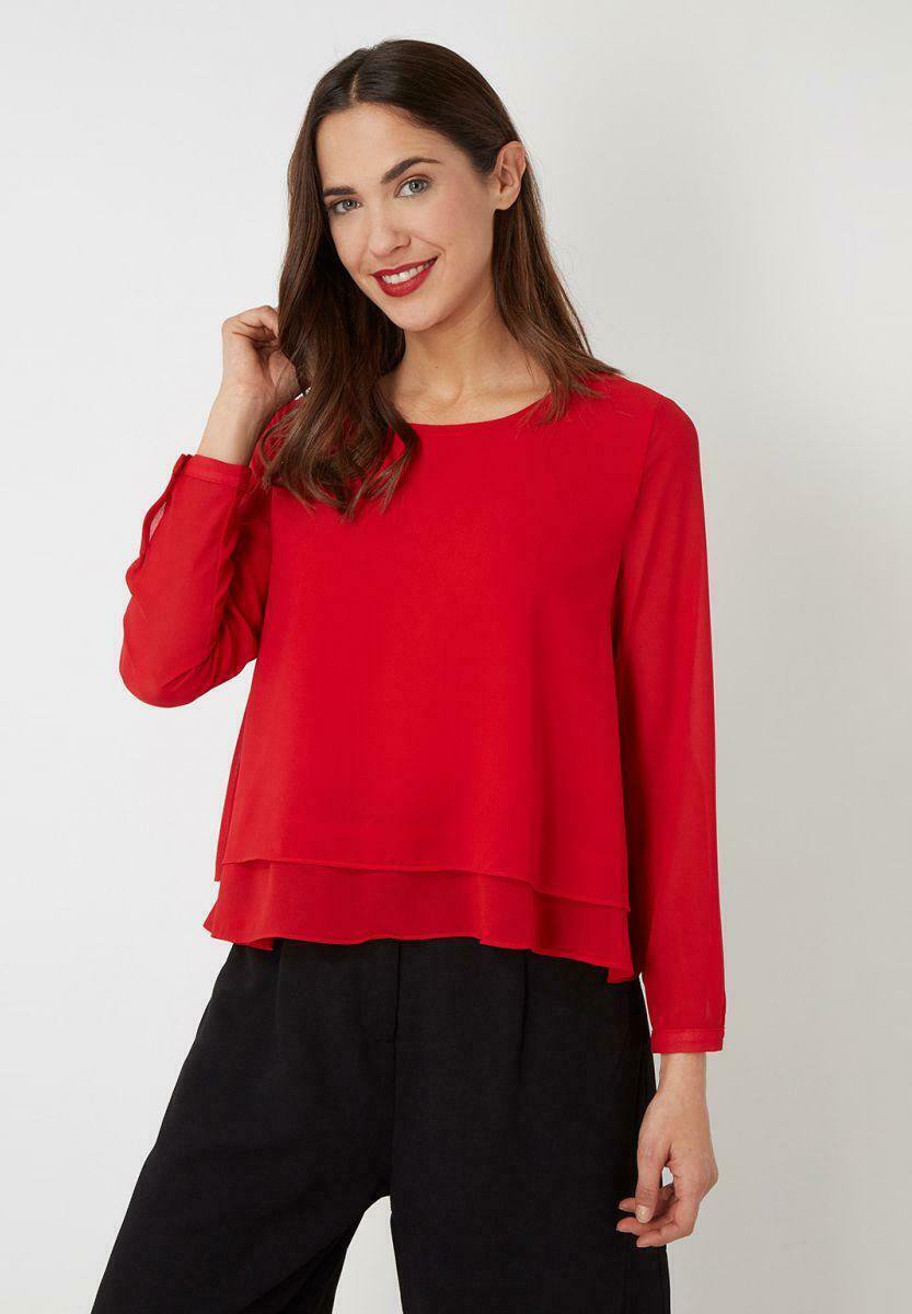 LOVE & MONEY DOBLE CAPA Blusa - rojo - Zalando.es