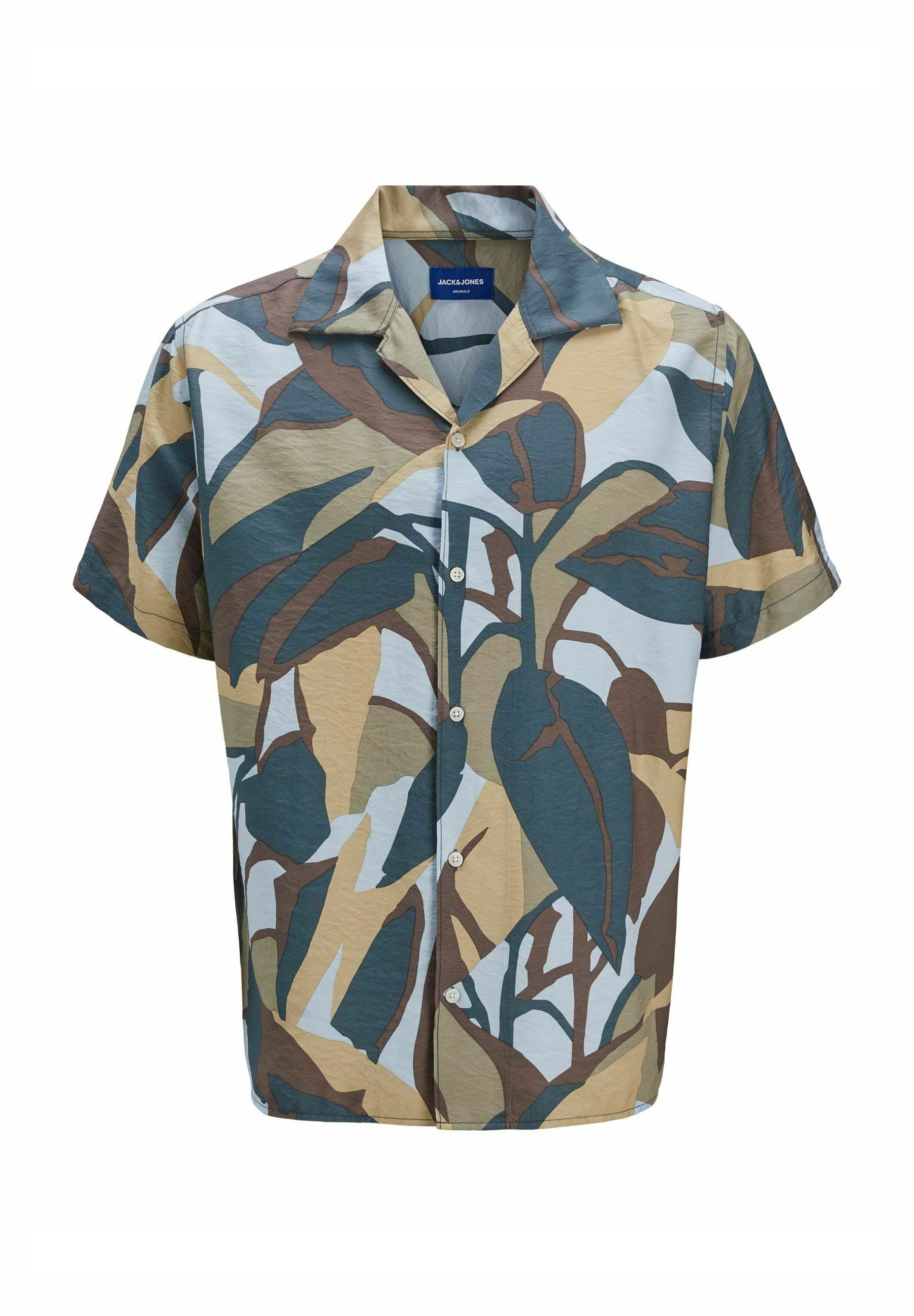 JACK & JONES Jortavira Marshall AOP T-Shirt SS Oc Pls, Beige foncé, 4XL Hommes