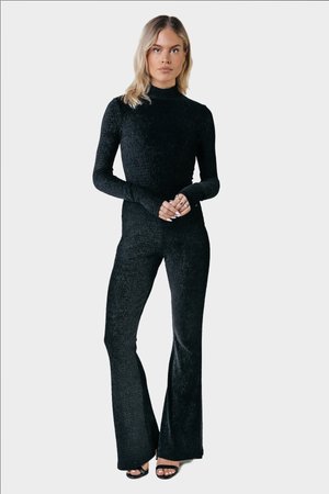 STRUCTURE EXTRA FLARE PANTS - Bukser - black