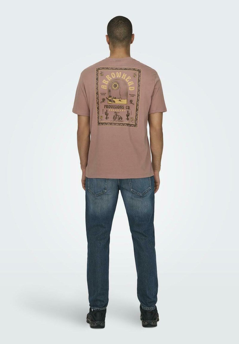 Only & Sons 2ER-SET RUNDHALS KURZARM - Print T-shirt - rot
