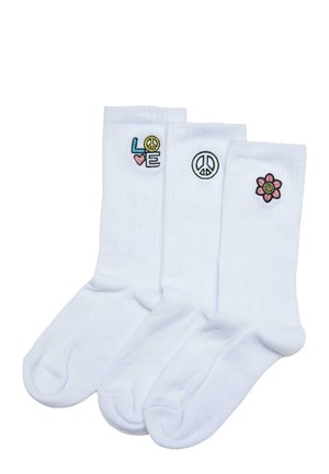 UNISEX PEACE ICON 3-PACK - Kojinės - white