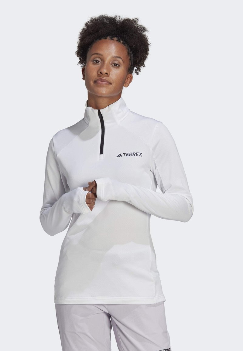 adidas Performance W MULTI 1/2 FL - Fleece jumper - white - Zalando.co.uk