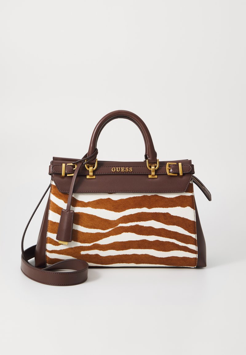 Guess SESTRI SATCHEL - Handbag - dark brown