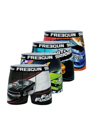 4 PACK PRINTED FAST AND FURIOUS - Boxers - noir blanc gris vert bleu orange