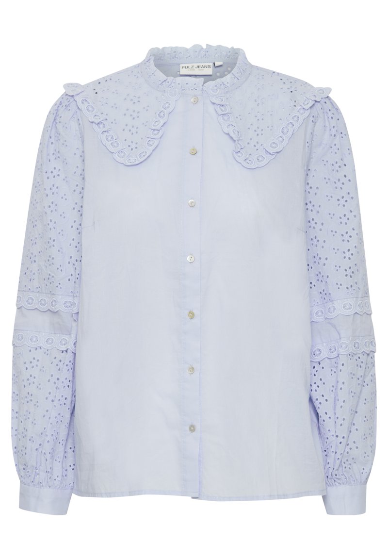 PULZ Overhemdblouse lichtblauw gemêleerd