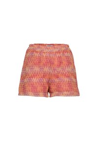 Pantaloni corti a zigzag colorati in tonalità di rosa, arancione e giallo. Realizzati in un tessuto leggero con una vita elastica.