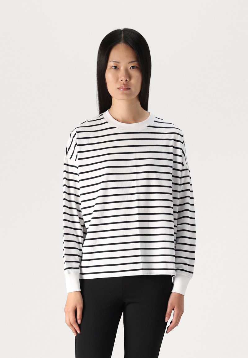 Abercrombie & Fitch Top s dlouhým rukávem - dark blue/white