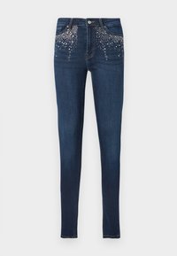 ONLPAOLA RHINESTONE - Vaqueros pitillo - dark blue denim