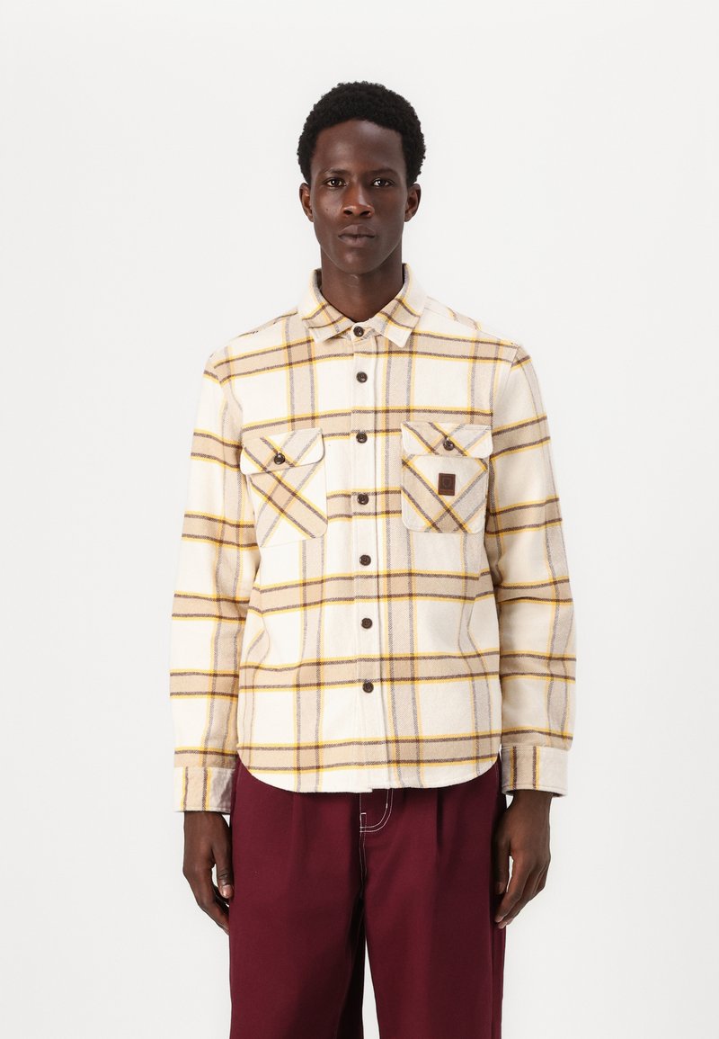 Brixton BOWERY  - Overhemd - white cap/pinecone brown/saffron