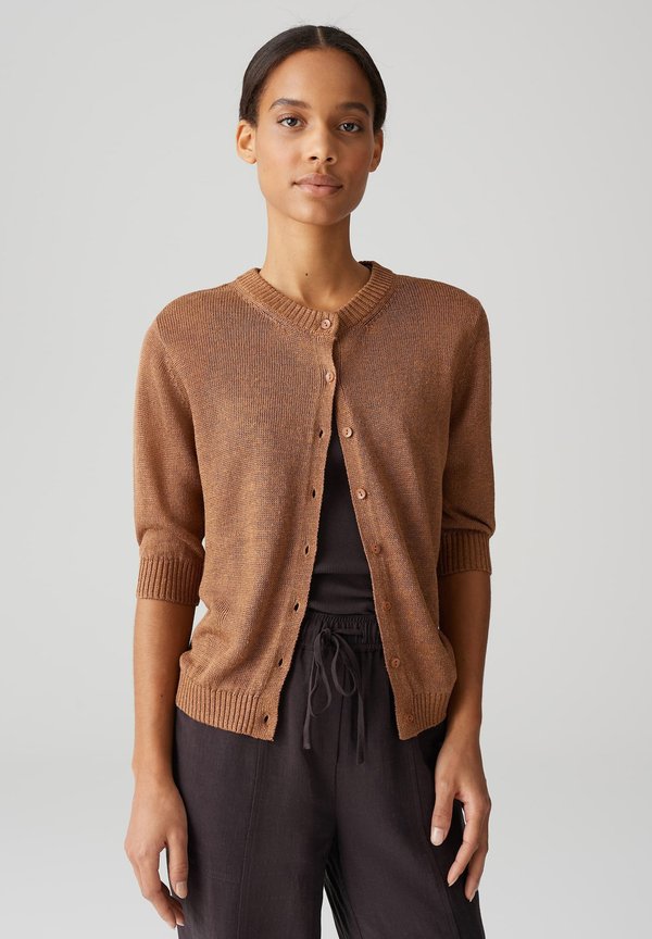 SLIM FIT 3/4 SLEEVE - Strickjacke - golden oak