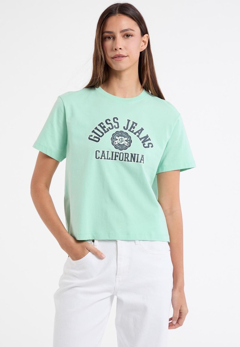 Guess Jeans Apdrukāts T-krekls - grün