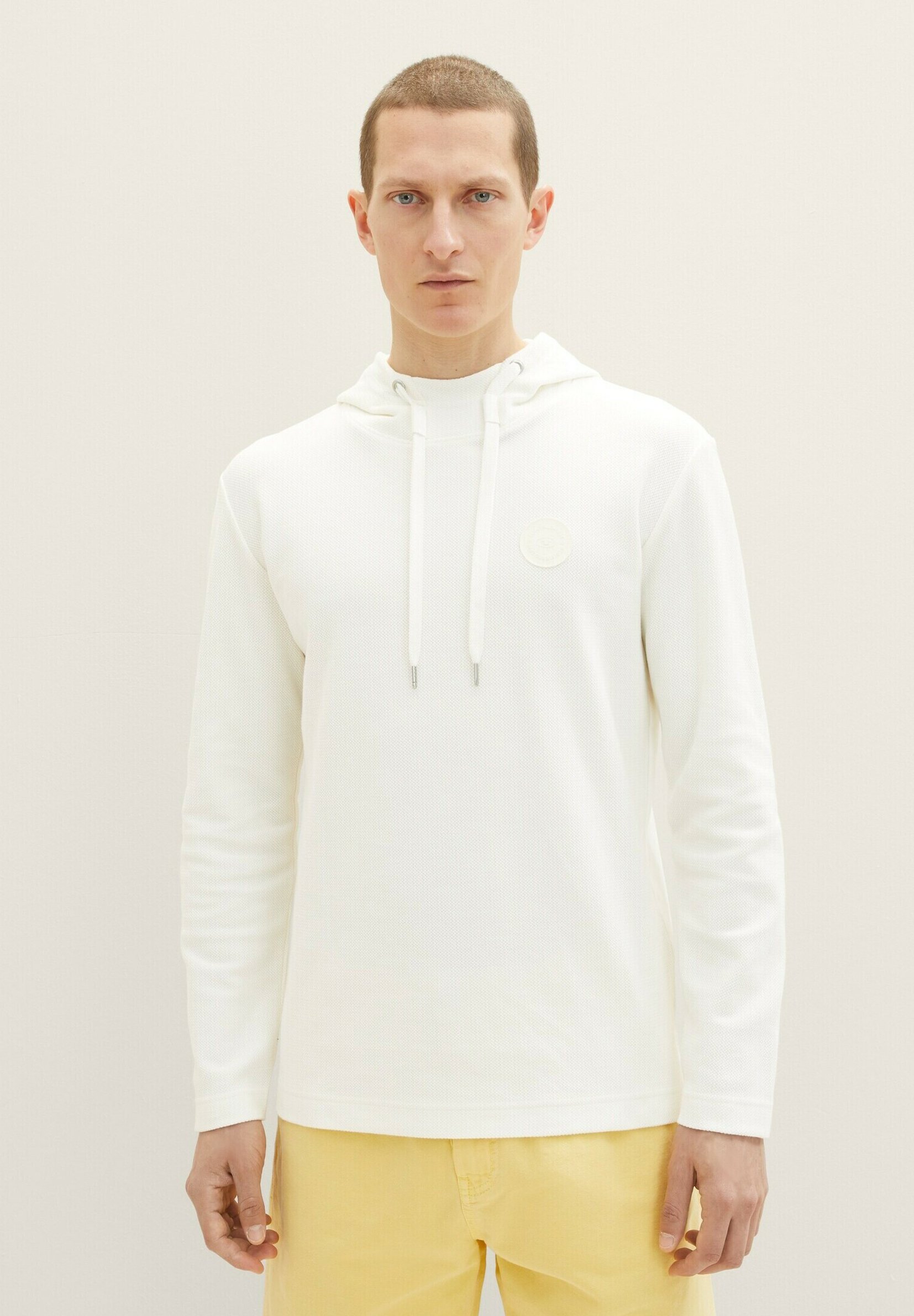 TOM TAILOR STRUKTURIERTES - Hoodie - off white/off-white - Zalando.de