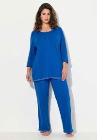 Ulla Popken BRODERIE ANGLAISE DETAIL SET - Pyžamová sada - denim blue