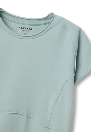 Altavia, CROPPED T-SHIRT WITH EXPOSED SEAMS ALTAVIA STUDIO - T-Shirt basic - sky blue