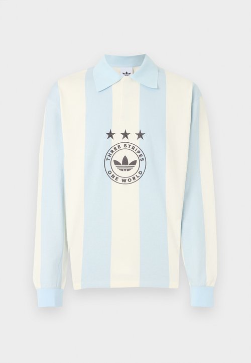 adidas STRIPED - Long sleeved top - ice blue/cream white — photo 5