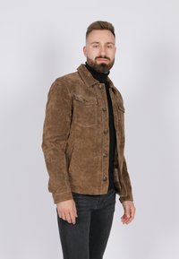 Freaky Nation FORT GREELY - Leren jas - camel