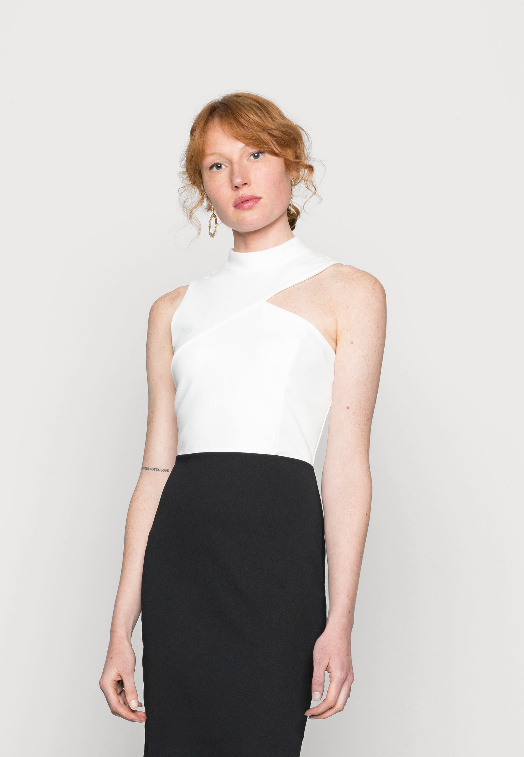 WAL G. JOSEPHINE CONTRAST MIDI DRESS 