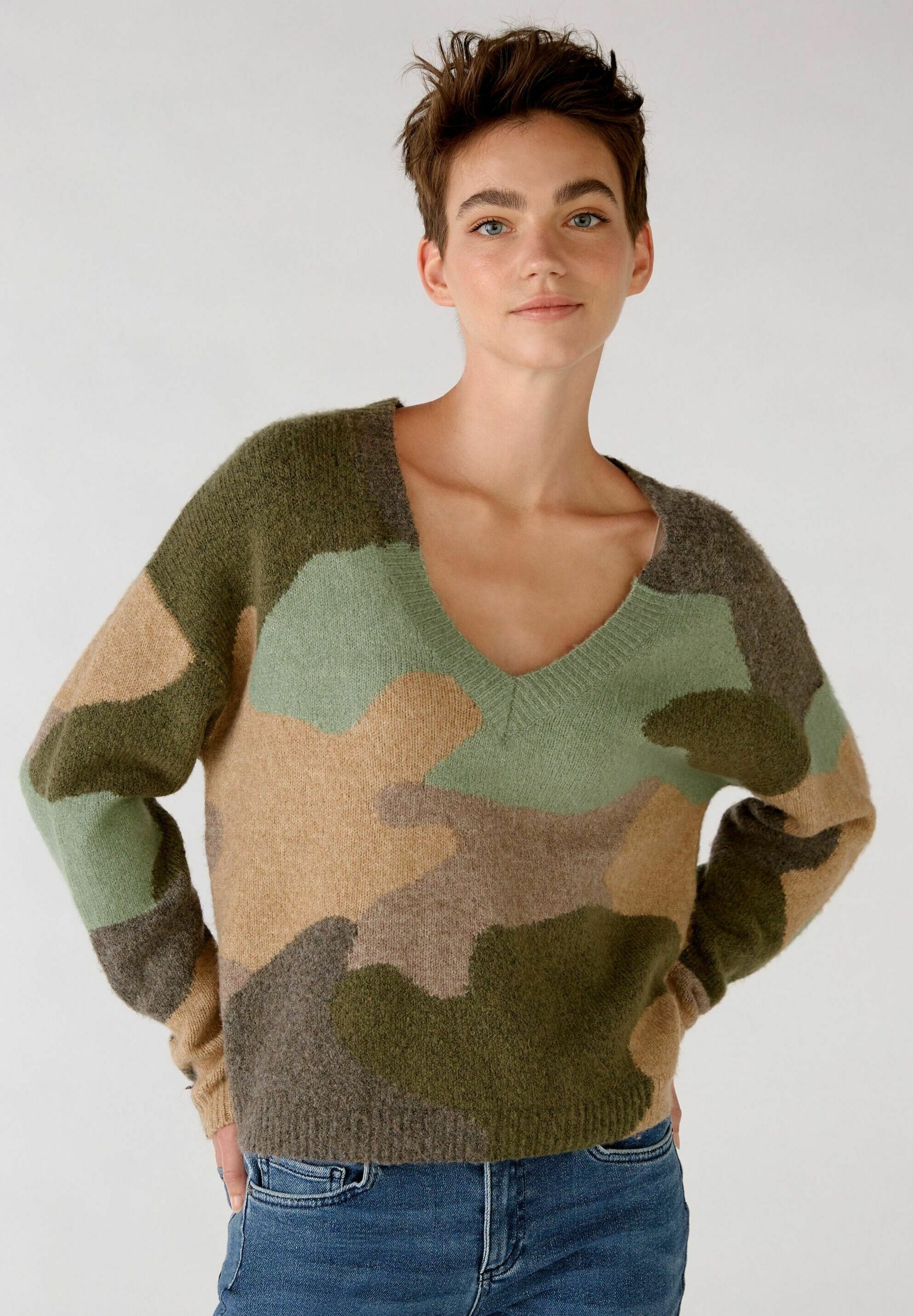 Oui COMOUFLAGE - Trui - lt camel green/groen - Zalando.be