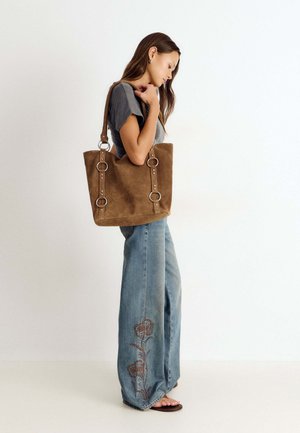 Brownie, BOLSO SHOPPER PIEL AROS - Cabas - camel