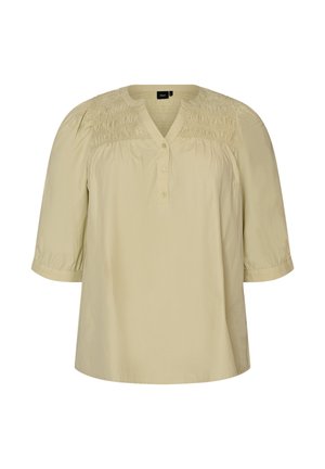 Zizzi, BLUSE MIT SMOCK UND 3/4-ÄRMELN - Bluse - grün