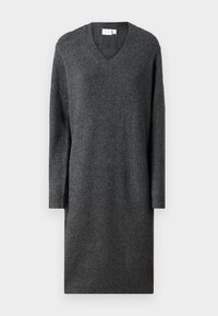 VIKIMMIS V-NECK DRESS - Vestido de malha - dark grey melange