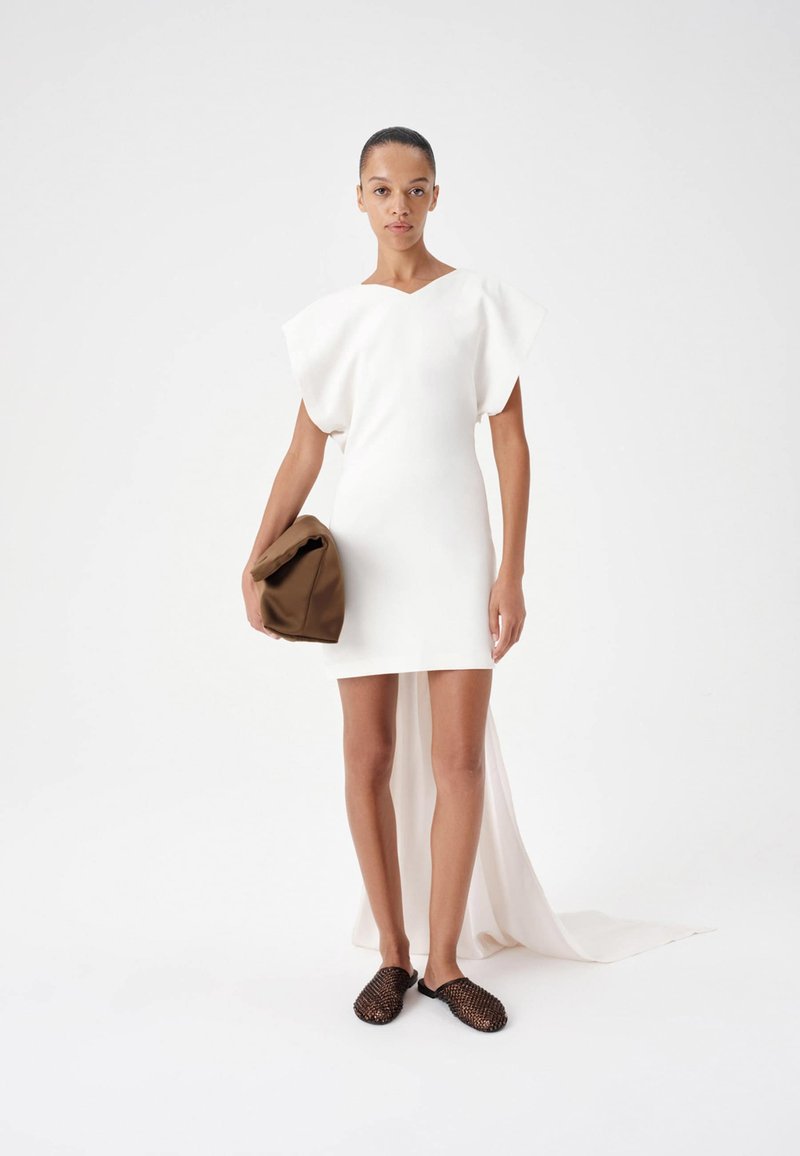 Marks & Spencer SATIN TRAIL MINI - Cocktail dress/party dress - ivory/mottled beige