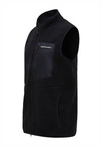 Μαύρο γιλέκο από φλις χωρίς μανίκια με ολόκληρο φερμουάρ μπροστά και τσέπη στο στήθος με φερμουάρ, με το λογότυπο "Peak Performance" σε νάιλον ταμπελάκι.