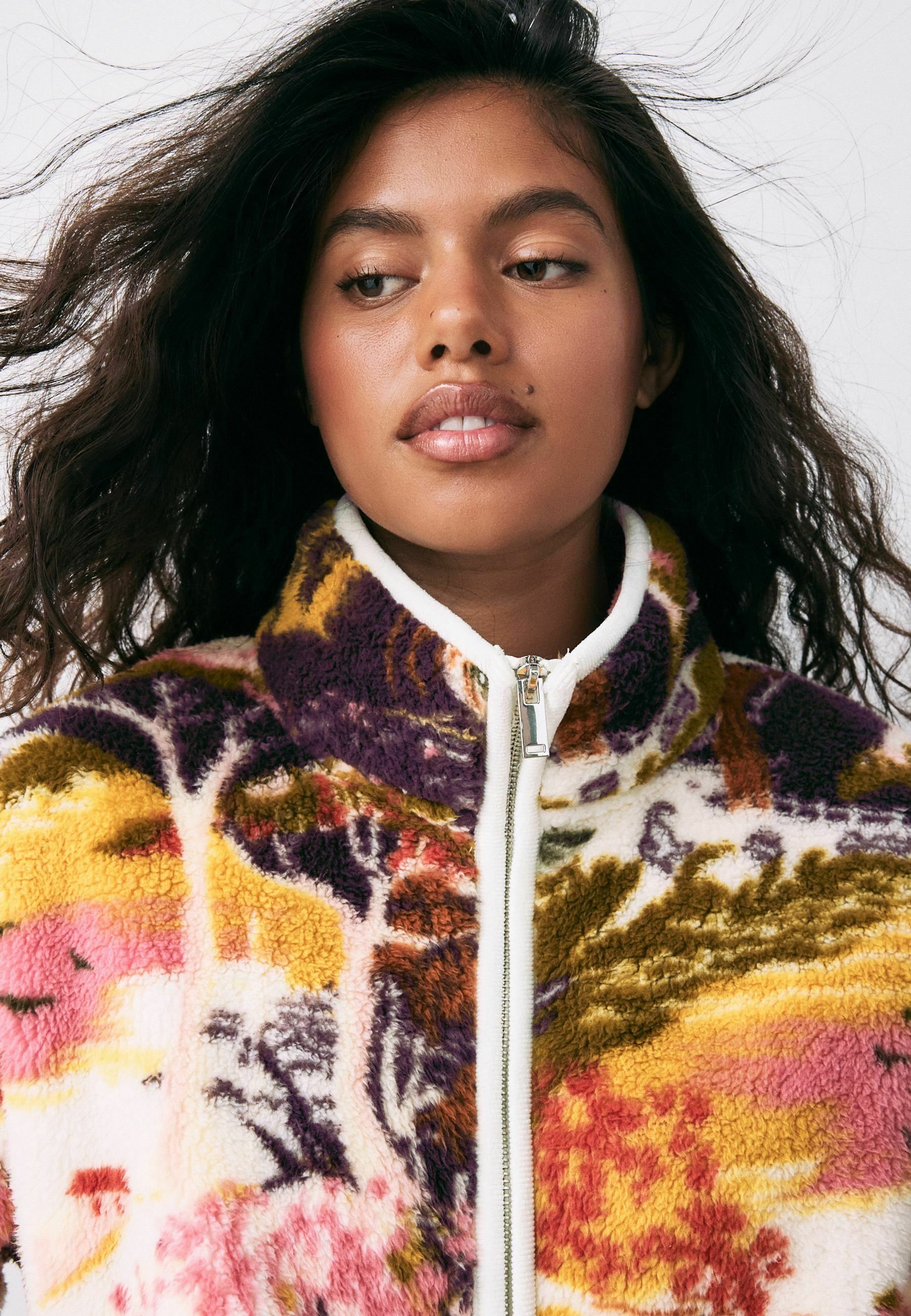 Next BORG HALF ZIP - Fleecepullover - purple garden print