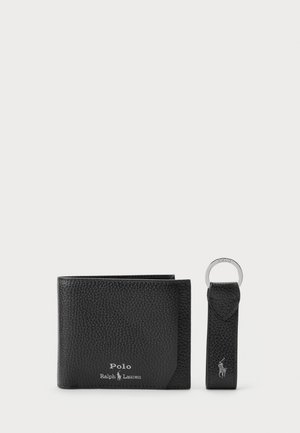 3-IN-1 LEATHER WALLET & KEY FOB GIFT SET UNISEX - Nøgleringe - black