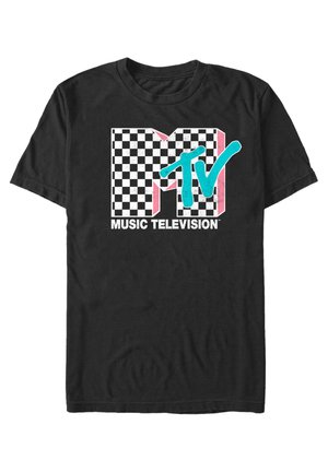 CHECKERED MTV INVERSE - T-shirts print - black