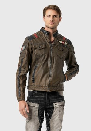 Kunstlederjacke - dunkelbraun
