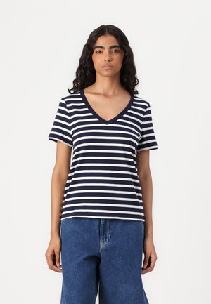 STRIPE - Print T-shirt - navy uniform