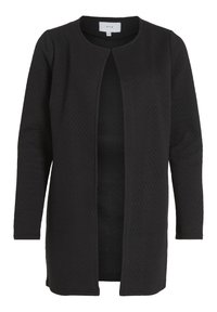 Cardigan lungo nero a maniche lunghe con apertura frontale, tessuto texturizzato e scollatura rotonda di VILA.