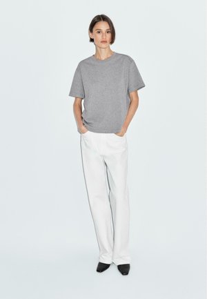 CREW NECK WITH SHORT SLEEVES - T-shirt basic - grey
