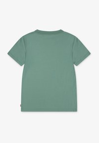 Short-sleeve green t-shirt featuring a crew neck, soft cotton fabric, and a straight hem. No visible patterns or embellishments.