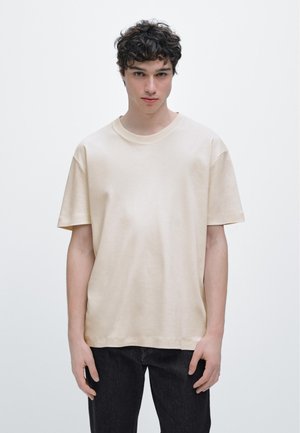 Massimo Dutti SHORT SLEEVE - T-shirts basic - mottled beige