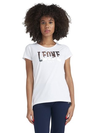 LEONE 1947, WOMAN T-SHIRT SHORT SLEEVES UNDER ALL - T-shirt imprimé - optic white