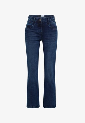 Cecil, HIGH-WAISTED SLIM-FIT BOOTCUT JEANS - Flared Jeans - dark blue wash