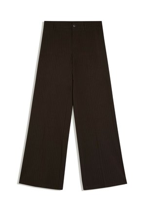 Bershka, WIDE-LEG - TROUSERS - Pantalon classique - dark brown